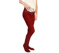 Giulia Collant da bambina 80 denari in microfibra 3D per bambini Marrone-Rosso (Granato) 116 cm-122 cm