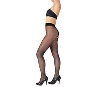 Giulia Collant da donna con cavallo aperto 20 Den trasparente, Nero , L