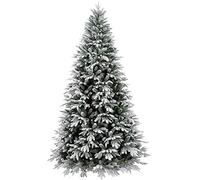 Giulia Grillo Albero di Natale Innevato 210 cm - 3611 Rami Super Folti, Real-Touch PE/PVC, Apertura a Ombrello, Resistente alla Fiamma, Bianco