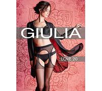 Giulia Love 20 Collant da Donna Mutandine a Strisce in Daino Naturale - 91% Poliammide, 9% Elastan - 20 Den - Piccola