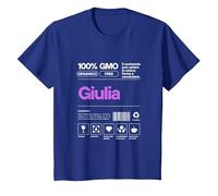 Giulia Maglia con Testo Divertente Donna Ragazza Bambina Maglietta, Bambini, Blu Reale, 4 Anni