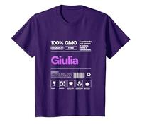 Giulia Maglia con Testo Divertente Donna Ragazza Bambina Maglietta, Bambini, Viola, 12 Anni