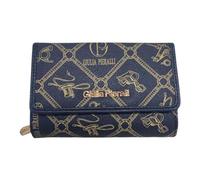 Giulia Pieralli Portafoglio Donna In Pvc Personalizzato Borsellino Portamonete Carte Credito Banconote Blu