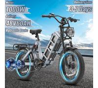 Giulietta bicicletta elettrica 1000W potente motore 48 v60ah batteria freno idraulico City bici elettrica 20*4.0-In Fat Tire Aldult E-Bike Green 1000W 48V60AH Delived time 3-7Days