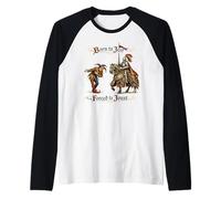 Giullare Medievale Nato a Jest costretto a giostra Maglia con Maniche Raglan