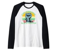 GIUNETEENTH FESTEGGIA LA libertà Nera Catene spezzate Meme Maglia con Maniche Raglan