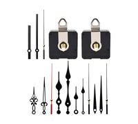 Giuneuow 2 Pezzi 32 mm Albero Lungo DIY Movimento Orologio al Quarzo con 5 Diverse Coppie di Lancette Meccanismo Movimento Orologio da Parete Parti di Riparazione