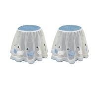 Giuneuow 2 Pezzi Copertura Antipolvere per Friggitrice Ad Aria Antiolio Tessuto In Pizzo con Cartoni Animati 25x25x25cm Cigno Blu
