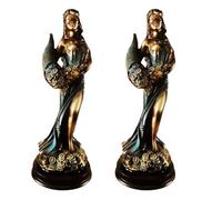 Giuneuow 2 Pezzi Statua della Fortuna Bendata Antica della Fortuna Vintage Blu Fortuna Scultura Fortuna Decorazioni Casa