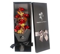 Giuneuow Bouquet di Rose Dorate, Rose Artificiali Placcate in, Regali per Sempre per San, Festa della Mamma