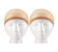 Giuneuow Parrucca di Lusso Cap Net per Tessere 2 Pezzi/Pacco Parrucca di Capelli Nets Stretch Mesh Cap Cap per Parrucche Formato Libero(tonalità della pelle)