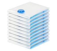 Giuneuow Sacchetti Sottovuoto per Vestiti - Confezione da 10 Sacchetti Sottovuoto Riutilizzabili da 40 X 30 cm con Sigillo e Sacchetti da Viaggio Salvaspazio