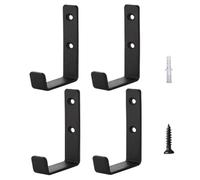 Giuneuow Set di 4 Ganci A Forma di J per Carichi Pesanti - Ganci per Garage - Ganci Montati A Parete In Metallo per Riporre Gli Attrezzi - Garage, Camion e Casa