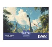 Giungla di Dinosauri Puzzle 1000 Pezzi Carta per Adulti Paesaggio Preistorico Gioco di Puzzle 1000 Pezzi Famiglia Relax Decorazione 52x38cm/1000pcs