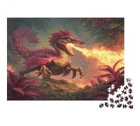 Giungla nebbiosa A Hybrid of A Drago And A Velociraptor 1000pcs (75x50cm) Puzzle Adatto Per Adulti E Folla Dai 14 Anni in Su