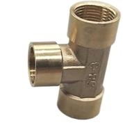 giunti filettati a T per tubi, Raccordo a T in ottone e martello in gomma con filettatura femmina BSP for acqua, carburante gas, diverse misure, oro(3/8inch)