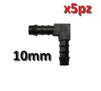 Giunto a gomito 90° da 10 mm per tubo vinilico - confezione 5 pezzi