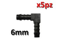Giunto a gomito 90° da 6 mm per tubo vinilico - confezione 5 pezzi