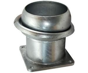 Giunto a M zincato, NW 150mm, con 6'' Flangia a 4 angoli, 150x150mm - ital. sistema