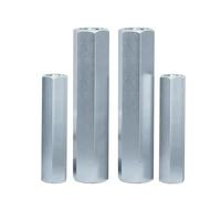 Giunto a stelo con dado esagonale in acciaio zincato, filettatura lunga M5-M24(M6x12 (5Pcs))