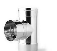 Giunto a T 90° in acciaio inox per canne fumarie (DN 200)