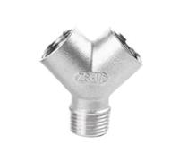 Giunto a tre vie 1/4" 3/8" 1/2" 3/4" 1" 1-1/4" 1-1/2" 2" Femmina a Y Connettore a 3 vie Raccordo divisore in acciaio inossidabile(Y Female female male,3l8 BSPT)