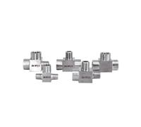 Giunto a tre vie 1/8" 1/4" 3/8" 1/2" Femmina Maschio Tee 3 Vie SS 304 Acciaio Inox Raccordo for Tubi Connettore Splitter Blocco Pressione(Npt,FEMALE FEMALE MALE-3/8")