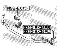 Giunto barra stabilizzatrice Assale anteriore Dx Asta del pendolo 0223-EX35FR