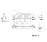 FEBI BILSTEIN Bielletta barra stabilizzatrice 177415 anteriore destra Ferdinand Bilstein