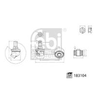 Giunto barra stabilizzatrice Assale anteriore Dx Barra d'accoppiamento 183104