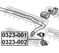 Giunto barra stabilizzatrice Assale anteriore Sx Asta del pendolo 0323-002