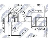 GIUNTO CV ANTERIORE INTERNO SINISTRO VOLVO V70 III 2008-2016, XC60 2009-, XC7...