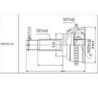 GIUNTO CV ESTERNO ADATTO PER HYUNDAI ACCENT 94-99