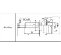 GIUNTO CV ESTERNO ADATTO PER HYUNDAI ACCENT 94-99, LANTRA 90-95, MITSUBISHI C...
