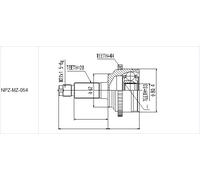 Giunto semiasse Assale anteriore Dx NPZ-MZ-054 NTY per MAZDA 6 Hatchback