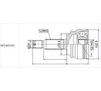 GIUNTO CV ESTERNO MITSUBISHI LANCER CY3/4 1.8, 2.0 07-