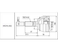 GIUNTO CV ESTERNO OPEL/VAUXHALL CORSA B 93-, COMBO 1994-, TIGRA 1994-