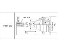 Giunto semiasse lato ruota NPZ-SU-006 NTY per SUZUKI VITARA GRAND VITARA I X-90
