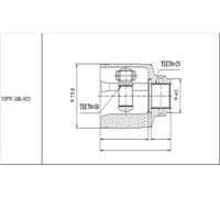 GIUNTO CV INTERNO ADATTO A SUBARU FORESTER S10 2.0 1996-2002, IMPREZA G10 2.0...