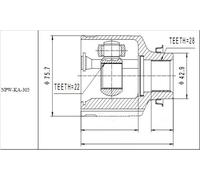 GIUNTO CV INTERNO DESTRO KIA SEPHIA, SHUMA 1997-2004