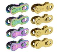 Giunto di collegamento per catena da bicicletta, Connettore catena a maglia mancante for bicicletta a sgancio rapido for MTB 6-12 velocità multicolore(Gold 6 7 8s)