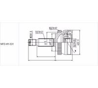 Kit Giunto Esterno Adatto Per Hyundai Santa Fe MTM 01-2005, Sonata Ef 98-2004