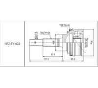 Giunto Esterno Adatto Per Toyota Camry 2.2I -1996, Previa 1990- /+ABS=48T/