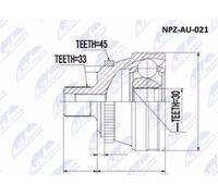 Giunto Esterno Audi A4 Quattro 1995-2001 / Posteriore Nuovo