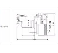 Giunto Esterno Compatibile Con Honda Accord USA 2.0, 2.4 SDA 2002- Nuovo