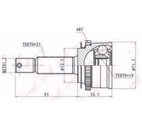 Giunto semiasse Assale anteriore Dx NPZ-HY-502 NTY per HYUNDAI GETZ