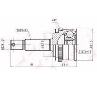 Giunto semiasse Assale anteriore Dx NPZ-HY-502 NTY per HYUNDAI GETZ