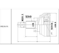 Giunto semiasse Assale anteriore ADN18974 BLUE PRINT per NISSAN RENAULT