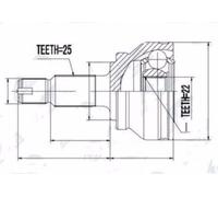 NTY Kit giunti semiasse NPZ-RE-014 compatibile con Nissan Opel Renault Vauxhall