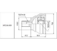 Giunto Esterno Compatibile Con VW Golf V/Touran/Caddy 2003- / Passat 2005-